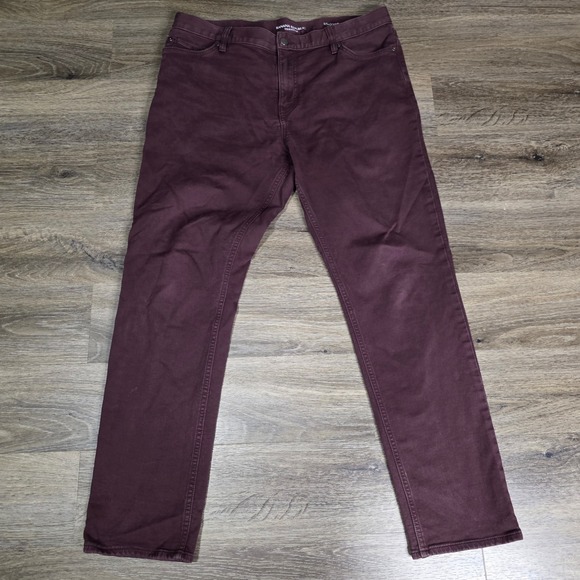 Banana Republic Other - Banana Republic 35x32 Traveler Pants Mens Burgundy Excellent Slim Fit Chinos